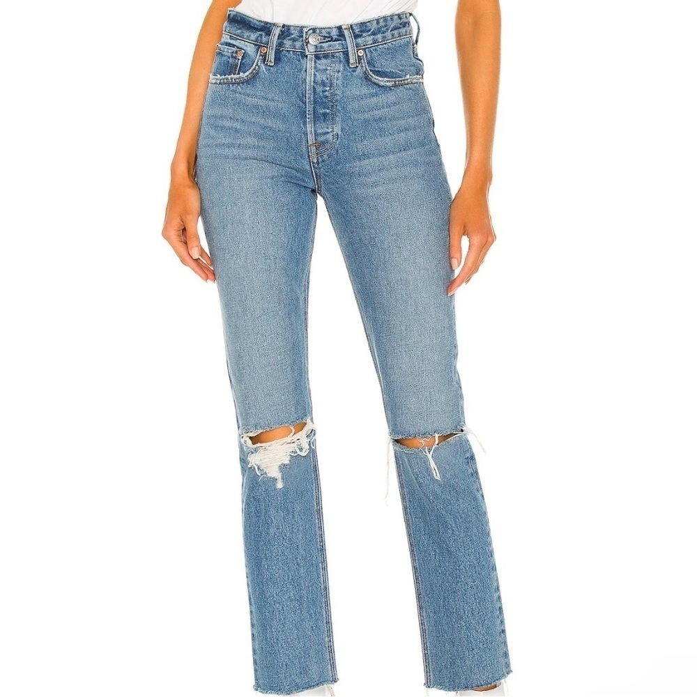 Grlfrnd Karolina High Rise Straight Crop Jeans In The Valley